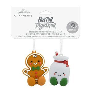 Hallmark Better Together Gingerbread Cookie and Milk Magnetic Ornaments NWT